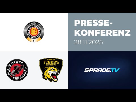 November 28, 2025 - Press Conference - EHF Passau Black Hawks vs. onesto Tigers Bayreuth