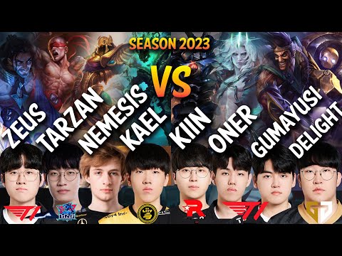 Zeus, Tarzan, Nemesis, Kael VS Kiin, Oner, Gumayusi, Delight - Patch 13.20 KR Ranked