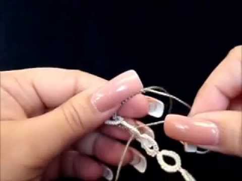 Frivolite-tatting lesson 81 - anillos divididos entrelazados - Interlocking split rings 4