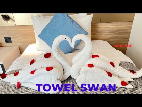 HOW TO MAKE TOWEL SWAN | TOWEL ART | TOWEL ORIGAMI | TOWEL ANIMAL SWAN FOLDING