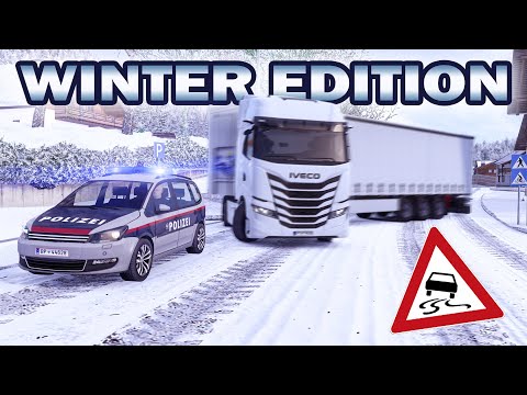 IDIOTS on the road #112 | WINTER Edition | Funny moments - ETS2 Multiplayer