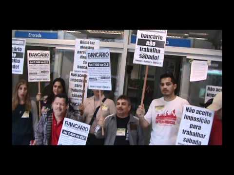 Bancário não Trabalha Sábado - Categoria faz manifestação no Centro de Santos