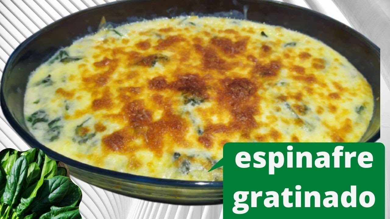 como fazer espinafre gratinado .. com molho branco