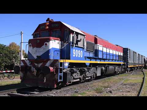 [4K] Tren cargado de NCA con la EMD GT-22CW 9090 pasando por Marcos Juárez!!!!!!