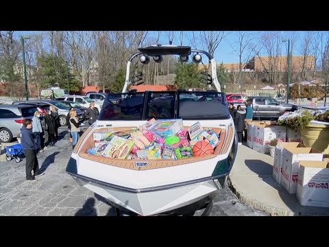 NJ Newton Boat Filled With Toys Docked This Week