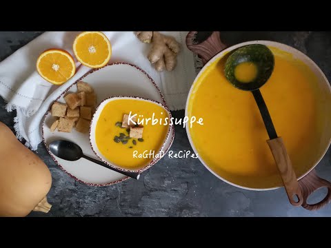Kürbissuppe - eine einfache cremige Kürbiscremesuppe zubereitet