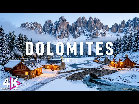 Dolomites 4K Winter Relaxation Film - Beautiful Relaxing Music - Wonderful Winter