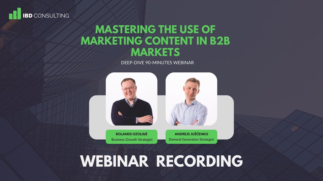 Mastering Marketing Content in B2B Markets.