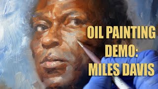 Miles Davis Oil Portrait Demonstration - Time-lapse and Commentary feat. &#39;Beans&#39; the cat