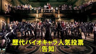 【アンケート】歴代バイオハザードキャラクター人気投票[告知]【ヒローダ】