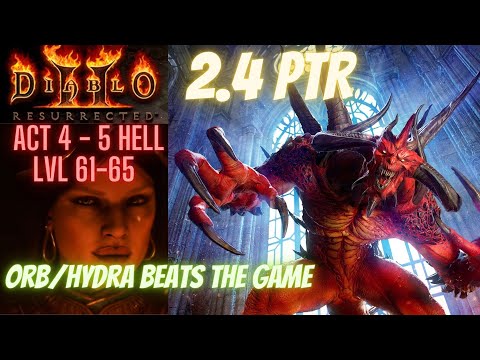 D2R 2.4 PTR Hybrid Frozen Orb Hydra Sorc Ultra Budget Beats The Game Act 4-5 Hell.