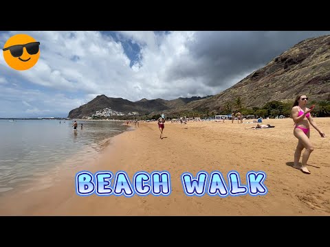 BEACH WALK DAY IN TENERIFE!!! Playa de las Teresitas, Spain! Summer 2023 🌴☀️🐠