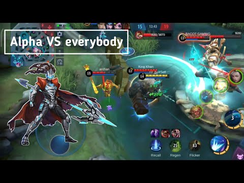 Ketika Alpha Full item Auto mode barbar//Alpha VS Everybody!!!