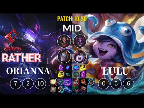 GRF Rather Orianna vs Lulu Mid - KR Patch 10.20