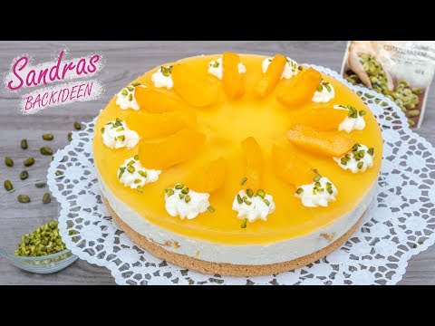 Peach quark cream cake with sponge base – quick and easy | Recipe for a 26 cm springform pan