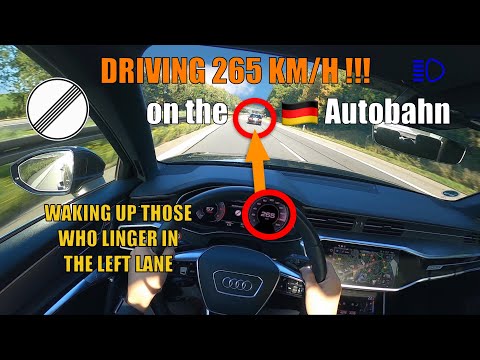 265 KM/H AUDI A6 50TDI TOP SPEED DRIVE on GERMAN AUTOBAHN [NO SPEED LIMIT - AUTOBAHN POV]