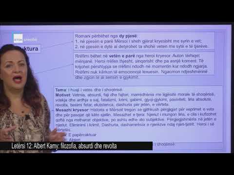 Letërsi 12 - Albert Kamy: filozofia, absurdi dhe revolta