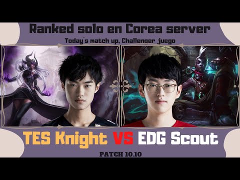 EDG Scout vs TES Knight(Ekko vs Syndra)/KR server ranked solo challenger replay/with Blank, Doinb