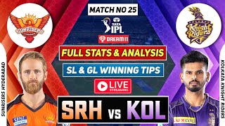 🔴 IPL Live SRH vs KOL Dream11 SRH vs KOL Dream11 Prediction