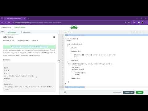 Valid Strings | GFG Weekly Coding Contest-139  |