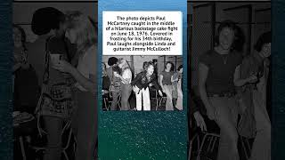 Paul McCartney’s Wild Backstage Cake Fight! 🎂 #PaulMcCartney #Shorts #1970s