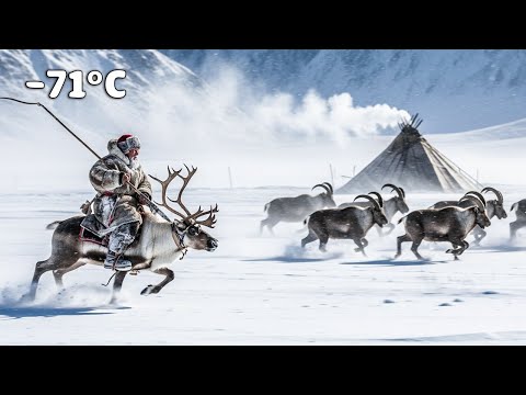80-Year-Old Man Hunts 5000kg of Siberian Ibex | Yakutia Survival at –71°C