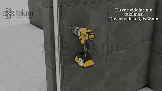 TEKNO DUŞ SİSTEMLERİ  İKİ DUVAR ARASI 1 SABİT 1 KAYAR DUŞAKABİN MONTAJ