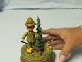Anri Italy Hiker Hunter Soldier Figurine Music Box Sankyo Musical Plays Song From Moulin Rouge