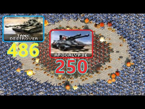 Apocalypse surrounded by Tank Destroyers - Same Cost - Red Alert 2