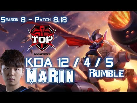 TOP MaRin RUMBLE vs GEN CuVee GNAR Top - Patch 8.18 KR Ranked