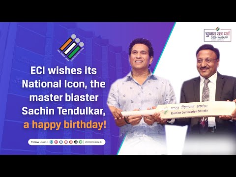 ECI wishes its National Icon, master blaster Sachin Tendulkar, a happy birthday! 🎉🏏 #YouAreTheOne