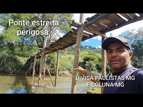 SITUAÇÃO DE ALERTA DESSA PONTE, ENTRE COLUNA MG E PAULISTAS MG , NO CÓRREGO DOS ALMEIDAS, ZONA RURAL
