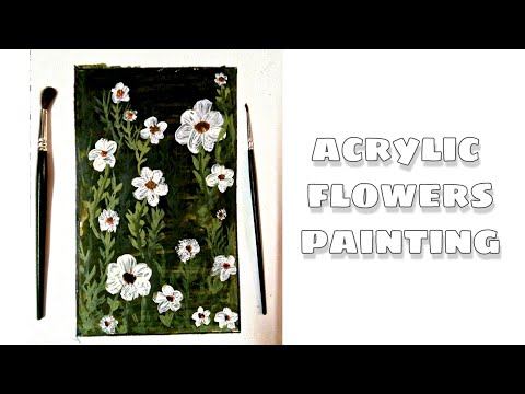 Easy flower painting tutorial | painting for begginers | by Aesthetic Rashi