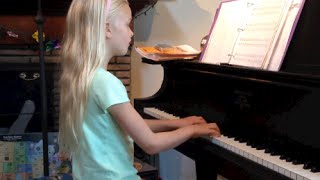 (HD) My Piano student, age 9, makes nice progress, and composes, too.