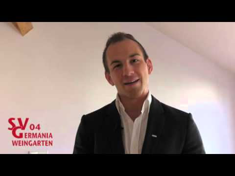 Frank Stäbler grüßt die Fans des SV Germania Weingarten