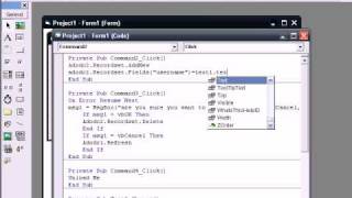 VB6 Advance login system w/ database creation and SQL command text