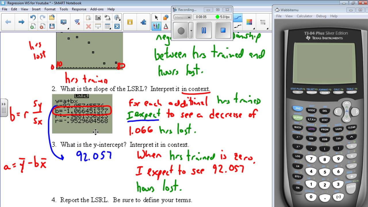 Linear Regression and Residual Plots (Safety training and lost work time)