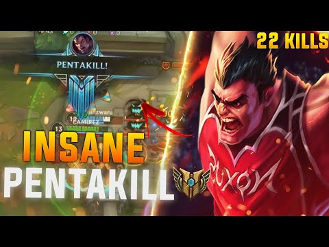 INSANE PENTAKILL DARIUS!! UNSTOPABLE | 22 KILLS HARD CARRY & VS RANGED TOP | WILDRIFT