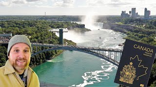 Walking across Canada-USA Border in Niagara Falls