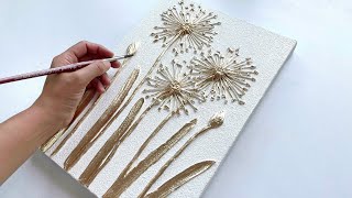 Create Stunning Dandelion Texture Painting | Gold Leaf Art Tutorial | Vanoushe Art