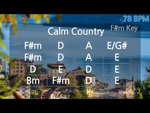 F# minor Calm Country Backing Track (78 Bpm)