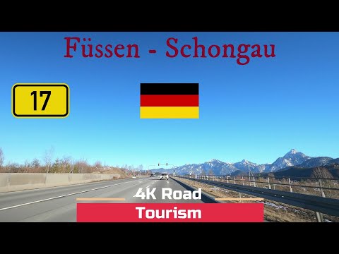 Driving Germany: B17 Füssen (Alatsee) - Schongau - 4k scenic drive Bavaria Voralpenland