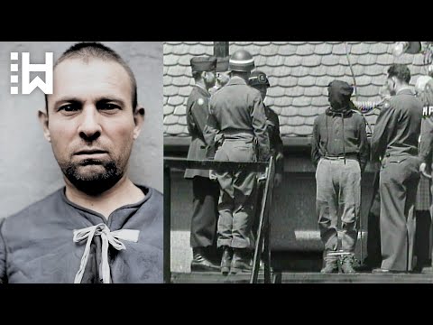 Execution of Auschwitz Nazi guard who unleashed dogs on women & beat them with hose