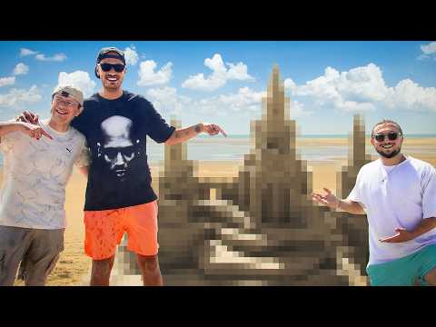 On fait un magnifique château de sable avec Fred qui trouvera une place dans vos cœurs