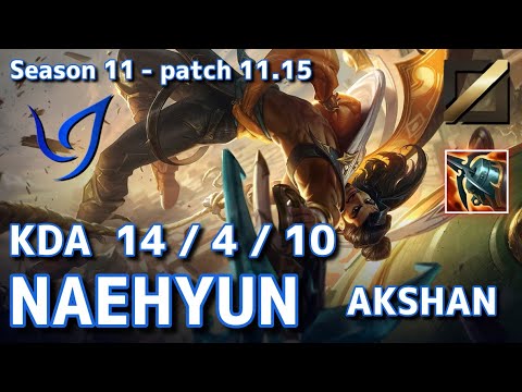 【韓国サーバー/M1】CGA Naehyun アクシャン(Akshan) VS サイラス(Sylas) MID - Patch11.15 KR Ranked【LoL】