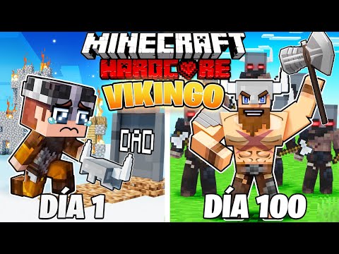 ¡Sobreviví 100 DÍAS como un VIKINGO en Minecraft HARDCORE!