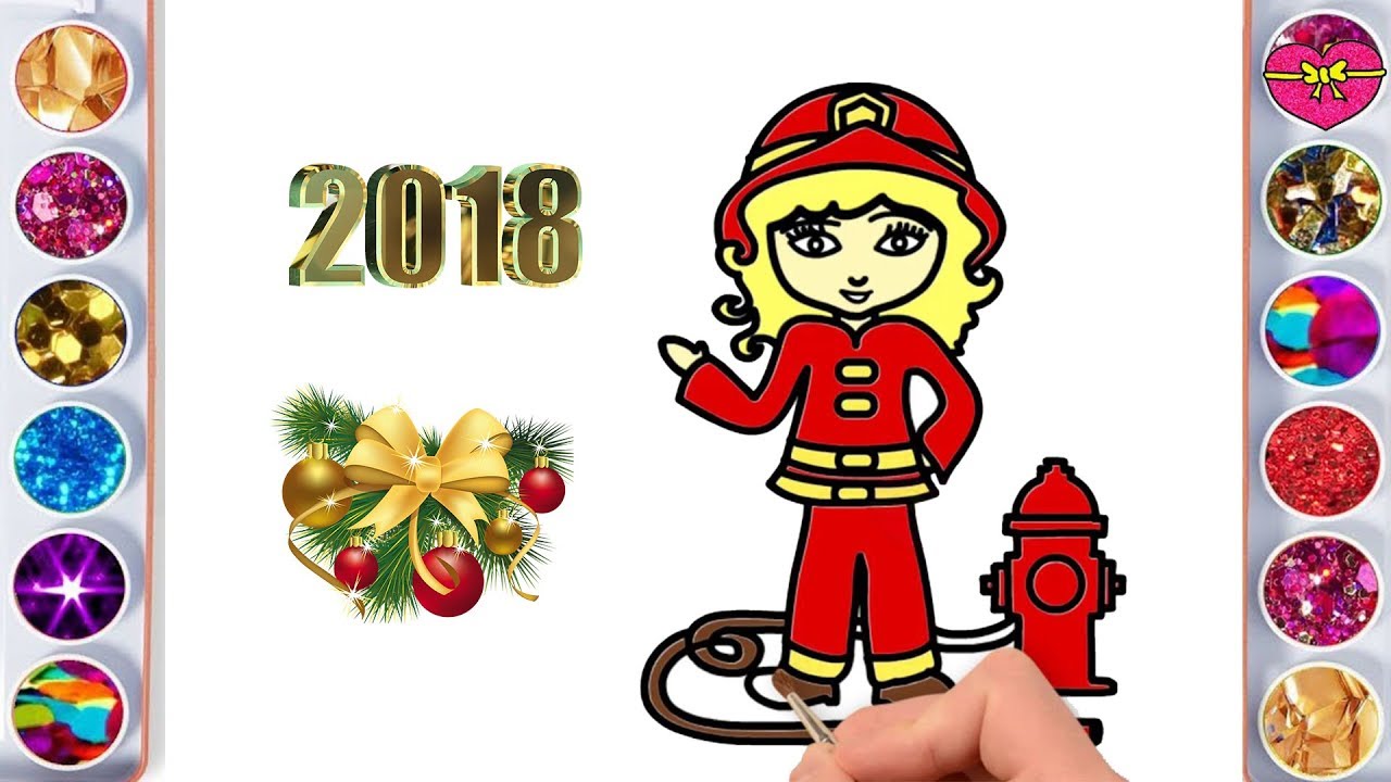 Firefighter Coloring Pages - How to Draw Female Firefighters - Coloring Pages For Kids To Print