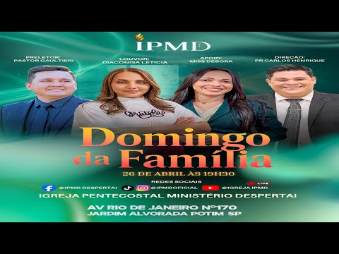 🔴Culto Domingo da família I IPMD | 26/04/26 l