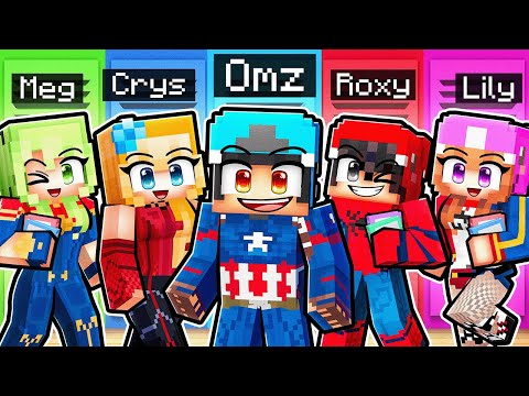 10 FRIENDS on one SUPERHERO HIGHSCHOOL BLOCK in Minecraft!
