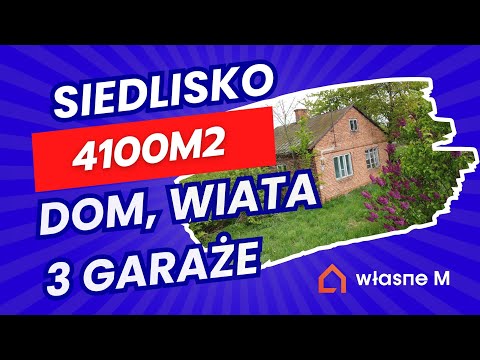 Siedlisko w Niedzieliska - 4100m2 z domem wiatą i garażem